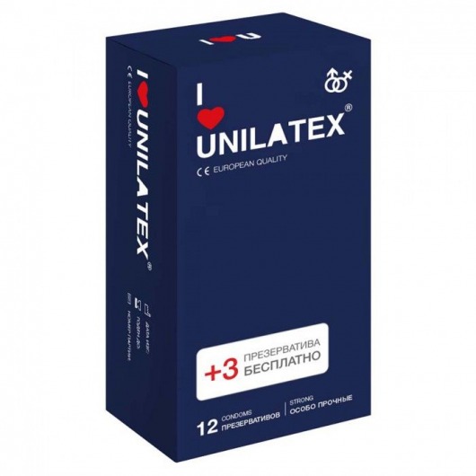 Ультрапрочные презервативы Unilatex Extra Strong - 12 шт. + 3 шт. в подарок - Unilatex - купить с доставкой в Челябинске