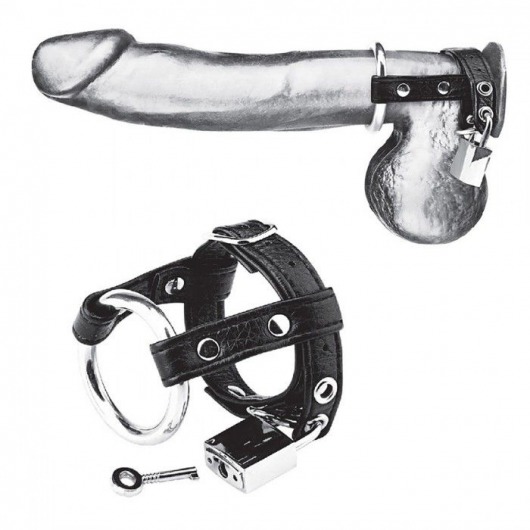 Утяжка на пенис на замочке Duo Cock And Ball Lock - BlueLine - купить с доставкой в Челябинске