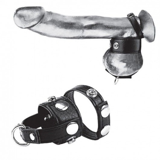Утяжка для мошонки и пениса Cock Ring With 1  Ball Stretcher And Optional Weight Ring - BlueLine - купить с доставкой в Челябинске