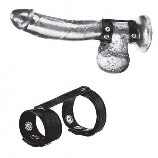 Утяжка на пенис с клёпками Duo Snap Cock And Ball Ring - BlueLine - купить с доставкой в Челябинске