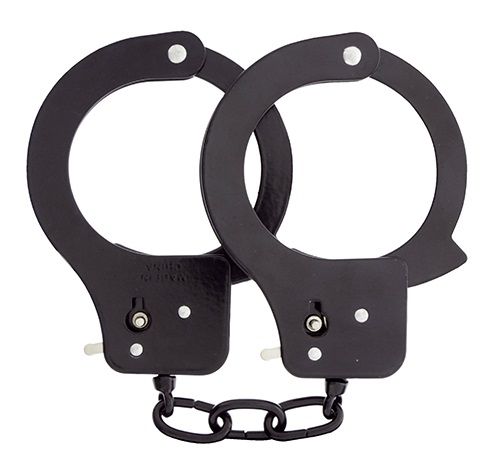 Чёрные наручники из листового металла BONDX METAL CUFFS BLACK - Dream Toys - купить с доставкой в Челябинске