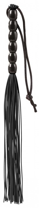 Чёрная мини-плеть из резины Rubber Mini Whip - 22 см. - Blush Novelties - купить с доставкой в Челябинске