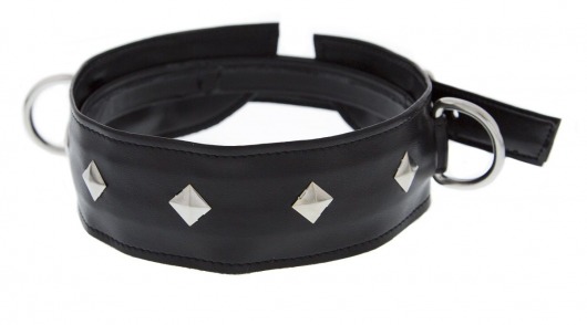 Полиуретановый ошейник с пуклями и D-кольцами Collar with Studs - Blush Novelties - купить с доставкой в Челябинске