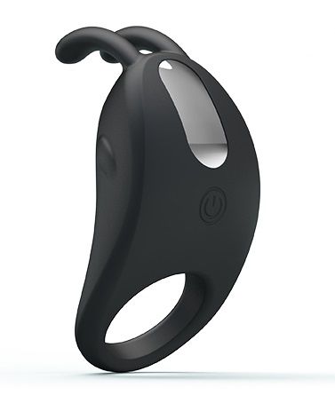 Чёрное эрекционное кольцо с вибрацией Rabbit Vibrator - Baile - в Челябинске купить с доставкой