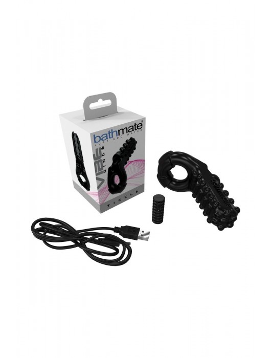 Чёрное эрекционное виброкольцо Tickle - Bathmate - в Челябинске купить с доставкой