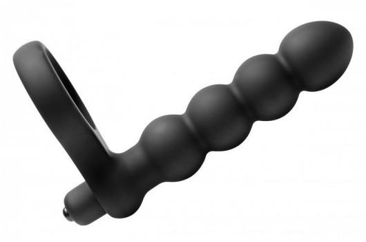 Насадка для двойного проникновения Double Fun Cock Ring with Double Penetration Vibe - XR Brands - в Челябинске купить с доставкой