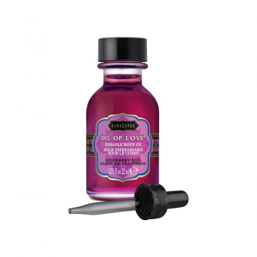 Масло для ласк с ароматом малины Oil of Love Raspberry Kiss - 22 мл. - Kama Sutra - купить с доставкой в Челябинске