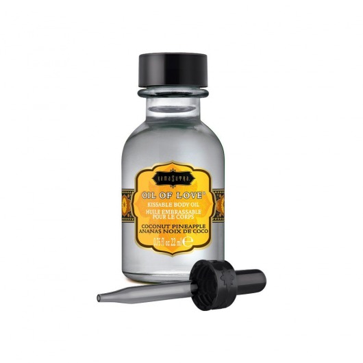 Масло для ласк с ароматом кокоса и ананаса Oil of Love Coconut Pineapple - 22 мл. - Kama Sutra - купить с доставкой в Челябинске