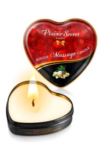 Массажная свеча с ароматом экзотических фруктов Bougie Massage Candle - 35 мл. - Plaisir Secret - купить с доставкой в Челябинске