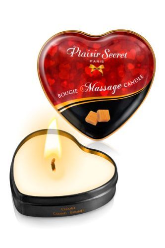 Массажная свеча с ароматом карамели Bougie Massage Candle - 35 мл. - Plaisir Secret - купить с доставкой в Челябинске