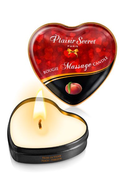 Массажная свеча с ароматом персика Bougie Massage Candle - 35 мл. - Plaisir Secret - купить с доставкой в Челябинске