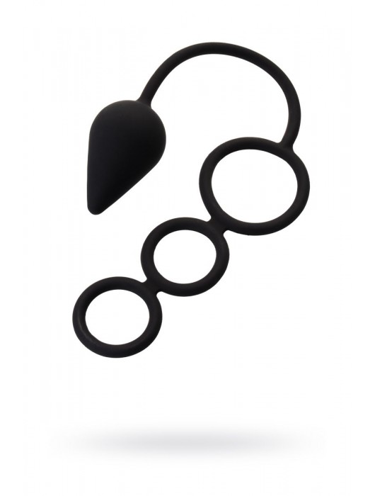 Тройное эрекционное кольцо с анальным хвостом Drop M-size - Erotist Adult Toys - в Челябинске купить с доставкой