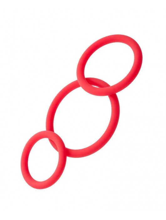 Набор из 3 красных эрекционных колец различного диаметра - ToyFa - в Челябинске купить с доставкой