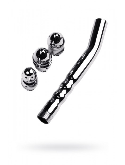 Металлический анальный душ с тремя насадками - ToyFa - купить с доставкой в Челябинске