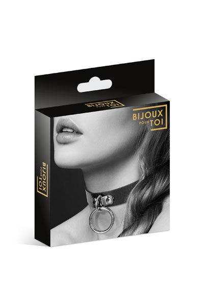 Узенький ошейник из полиуретана с кольцом - Bijoux Pour Toi - купить с доставкой в Челябинске