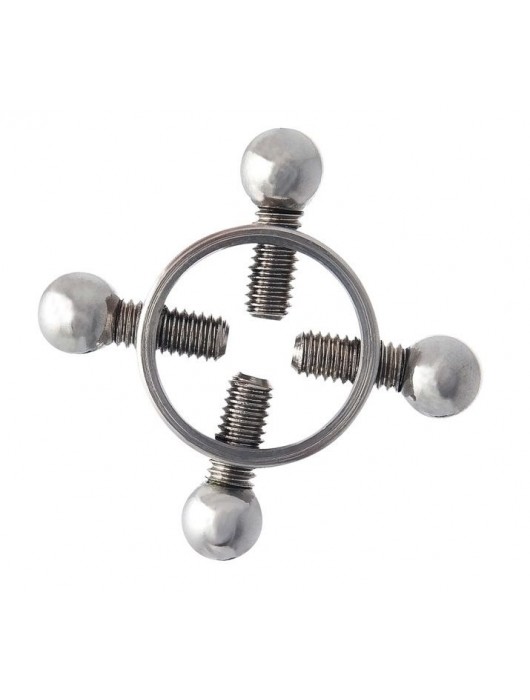 Серебристые зажимы для сосков на винтах - ToyFa - купить с доставкой в Челябинске