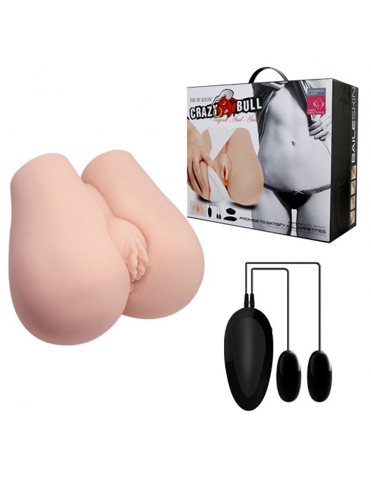 Реалистичный мастурбатор с вибрацией и двумя тоннелями - вагиной и анусом - Baile - в Челябинске купить с доставкой