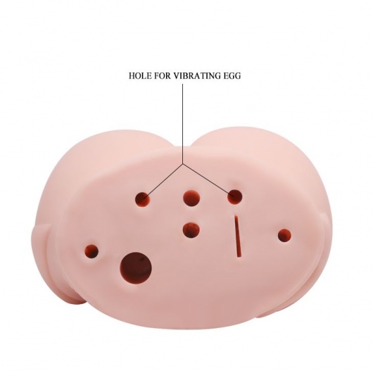 Телесный мастурбатор с двумя любовными тоннелями и вибрацией - Baile - в Челябинске купить с доставкой