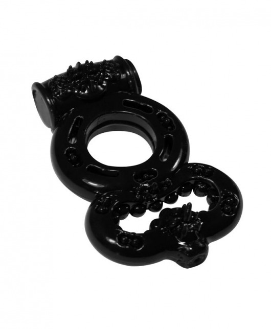 Чёрное эрекционное кольцо Rings Treadle с подхватом - Lola Games - в Челябинске купить с доставкой