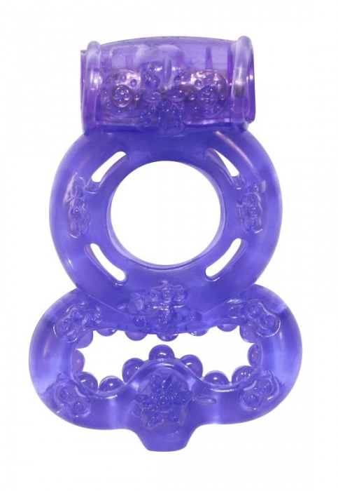 Фиолетовое эрекционное кольцо Rings Treadle с подхватом - Lola Games - в Челябинске купить с доставкой