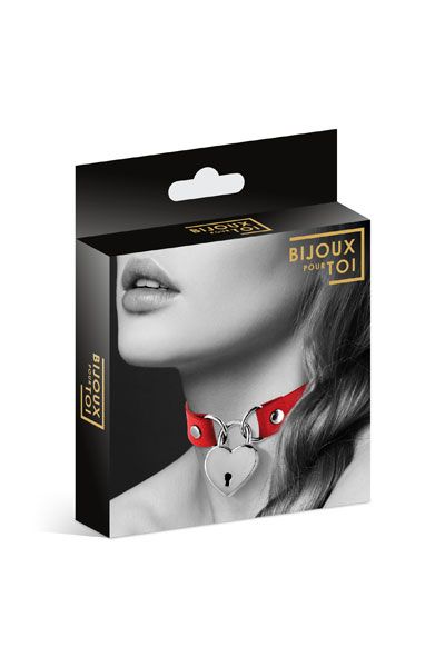 Красный чокер с замком в форме сердца - Bijoux Pour Toi - купить с доставкой в Челябинске