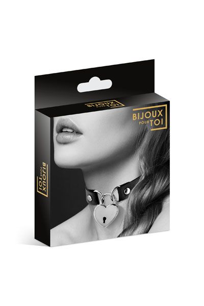 Черный чокер с замком в форме сердца - Bijoux Pour Toi - купить с доставкой в Челябинске