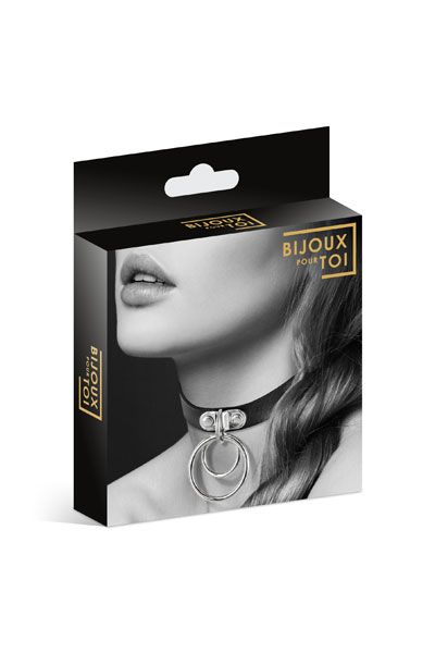 Черный чокер с двумя кольцами - Bijoux Pour Toi - купить с доставкой в Челябинске