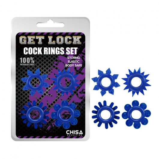 Набор из 4 синих колец Get Lock - Chisa - в Челябинске купить с доставкой