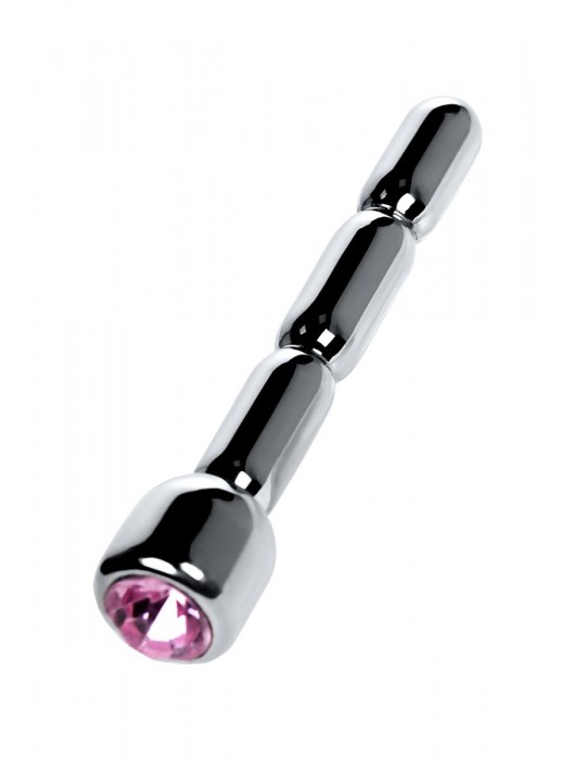 Серебристый уретральный плаг со стразом - 7 см. - ToyFa - купить с доставкой в Челябинске