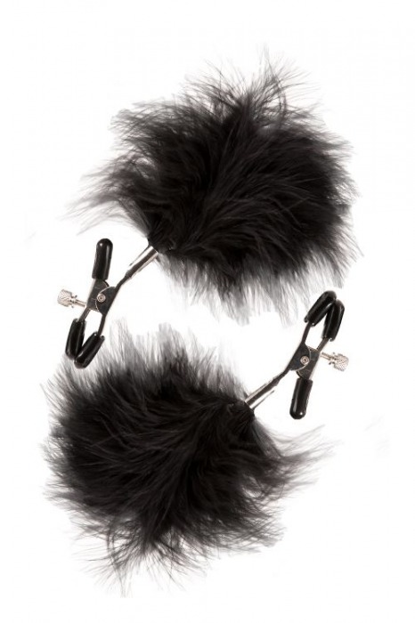 Зажимы для сосков с пухом FEATHERED NIPPLE CLAMPS - Blush Novelties - купить с доставкой в Челябинске