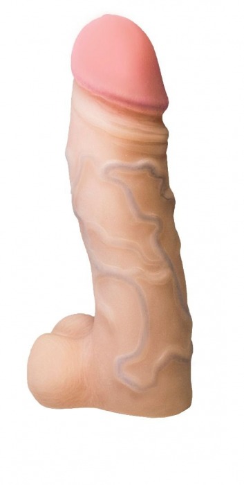 Реалистичная насадка с мошонкой REAL Standard - 15,5 см. - LOVETOY (А-Полимер) - купить с доставкой в Челябинске