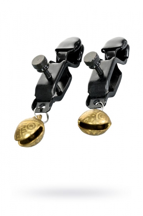 Черно-золотистые зажимы для сосков TOYFA Theatre - ToyFa - купить с доставкой в Челябинске