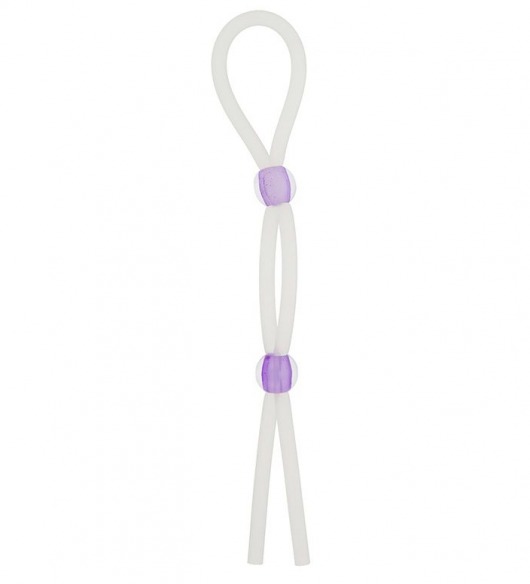 Прозрачное эрекционное кольцо-лассо SILICONE LASSO COCK RING DUAL BEADS - NMC - в Челябинске купить с доставкой