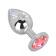 Большой стальной плаг с розовым кристаллом Pink Bubble Gum - 9,5 см. - Erotic Fantasy - купить с доставкой в Челябинске